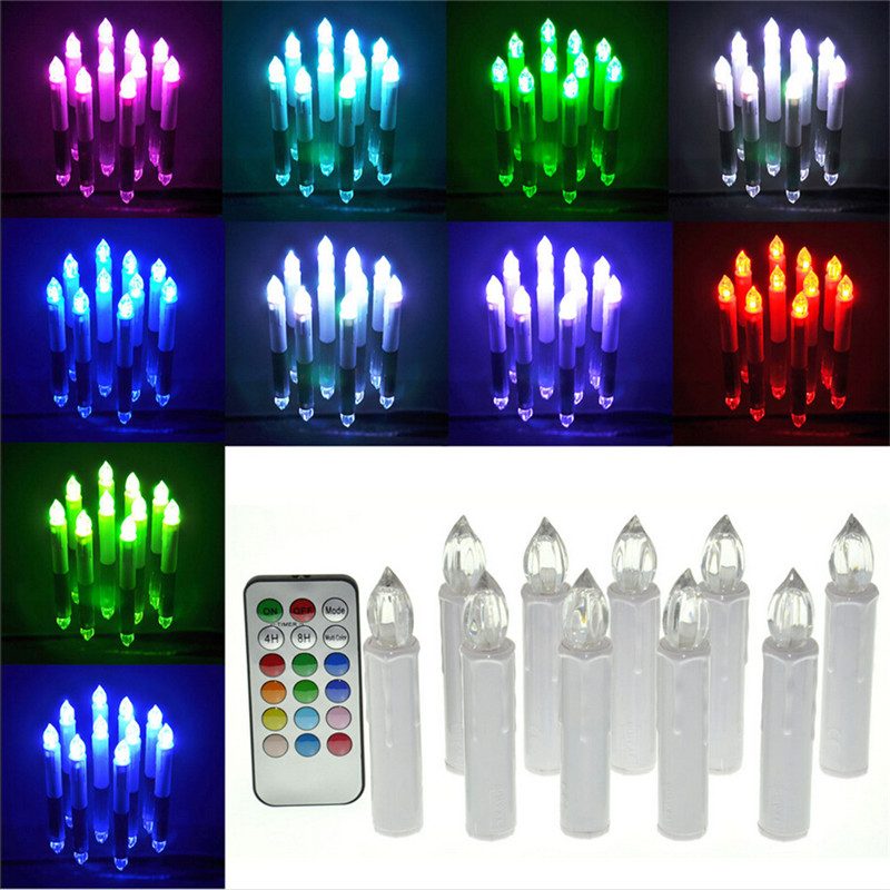 AIHOME Colored Flame Pillar LED Candle Lamp