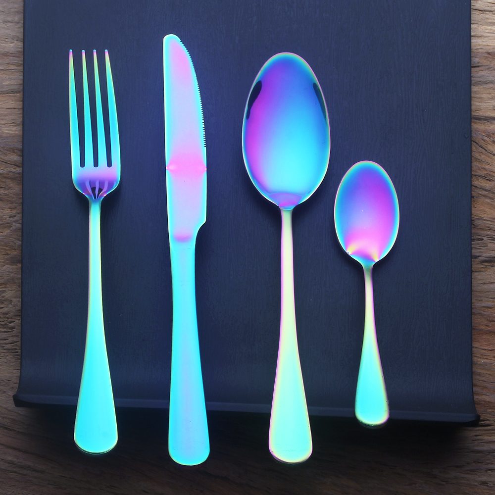 Rainbow Stainless Steel Dinner Silverware Set