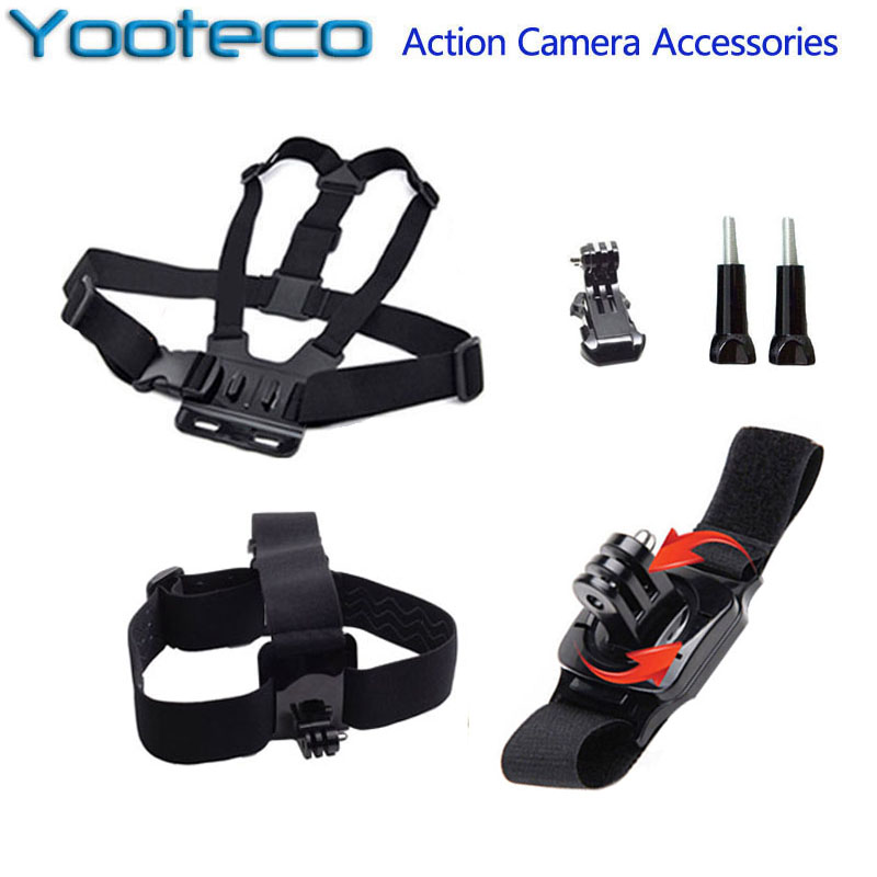 Action Camera Accessories Head Belt Chest Body Strap Tripod Mount