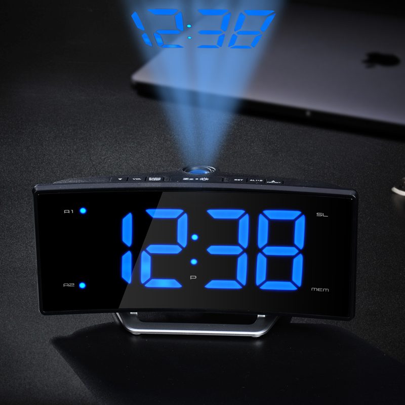 VST Modern Geometric LED Digital Projection Alarm Clock