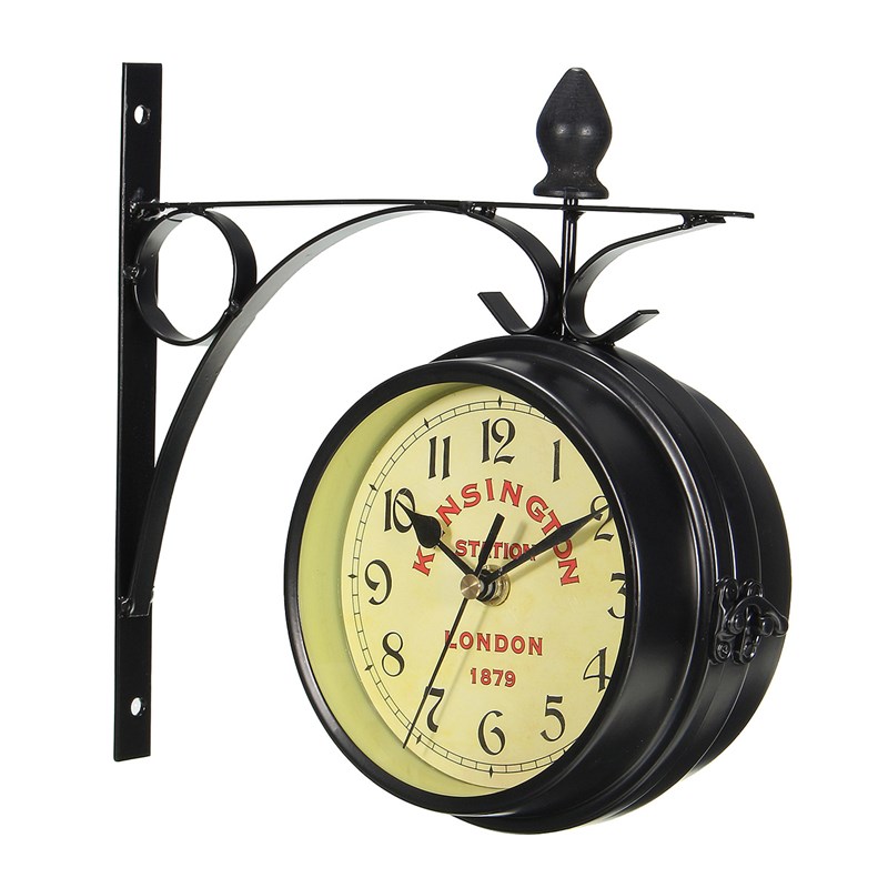 Charminer Vintage Decorative Double Sided Metal Wall Clock