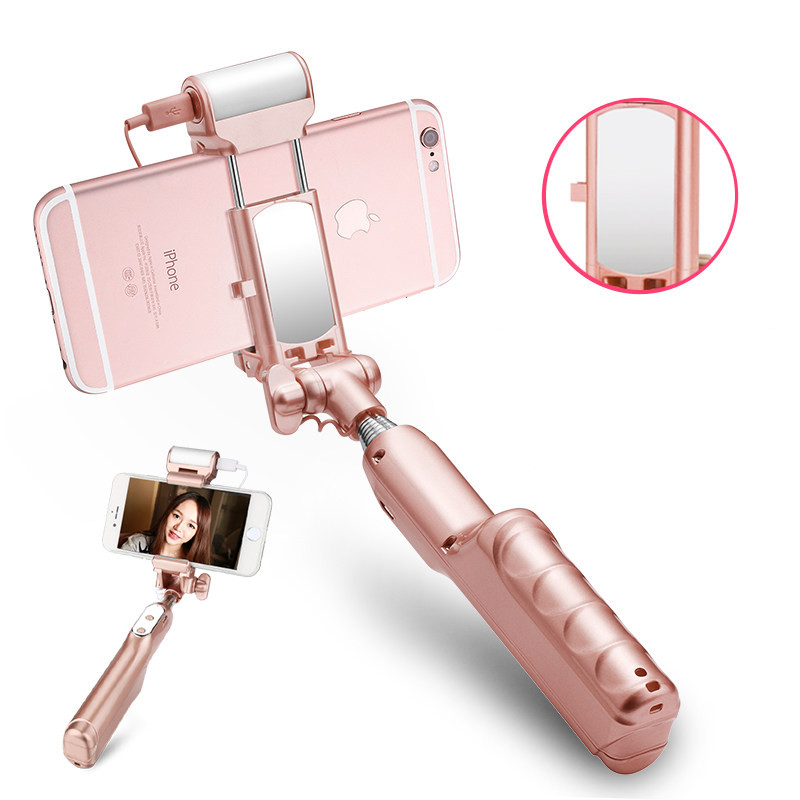 Led Flash Fill Light Selfie Stick Lighting Bluetooth Monopod
