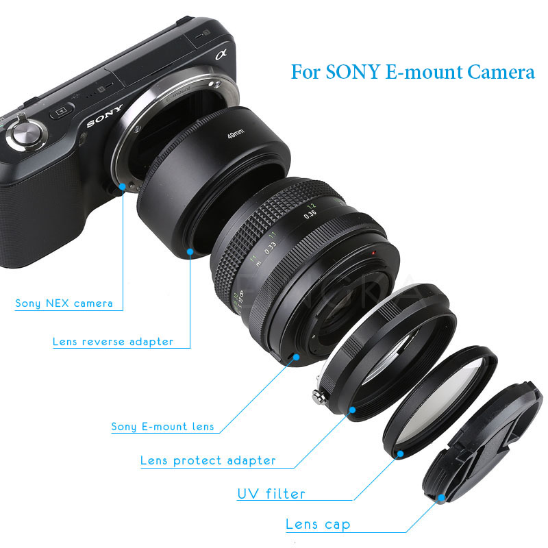 Metal Camera Lens Reverse Adapter Protect Kit