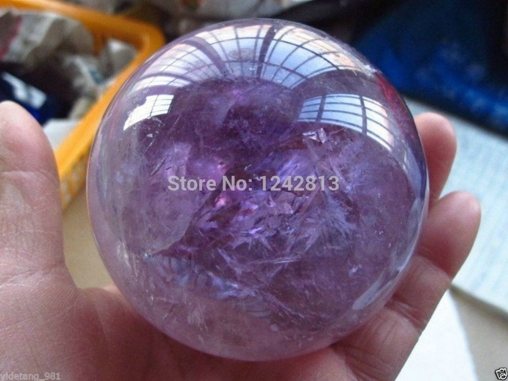 Natural Amethyst Quartz Crystal Sphere Ball Healing Stone