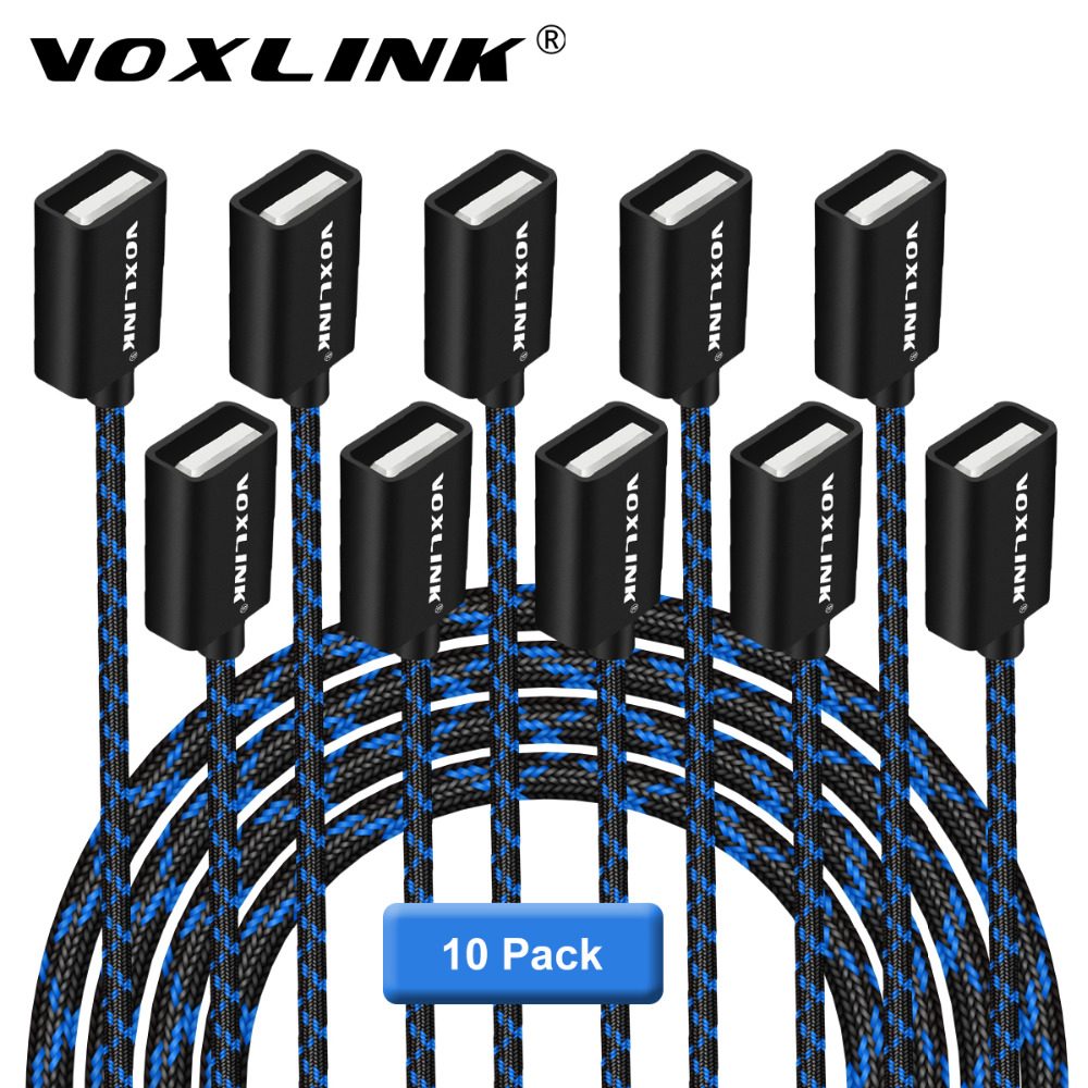 VOXLINK 10 Pack USB 2.0 Male to Female USB Cable