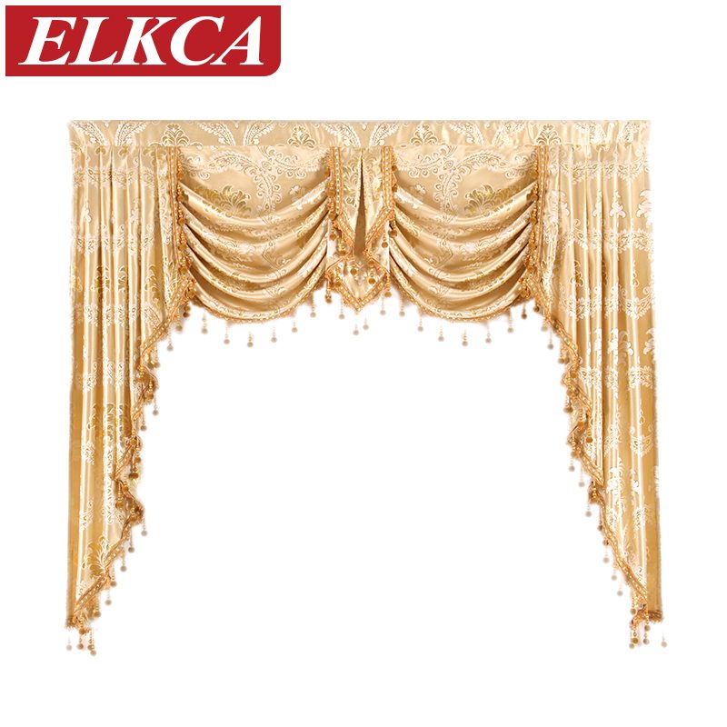 ELKCA Geometric Europe Style Flat Window 100% Polyester Window Curtains