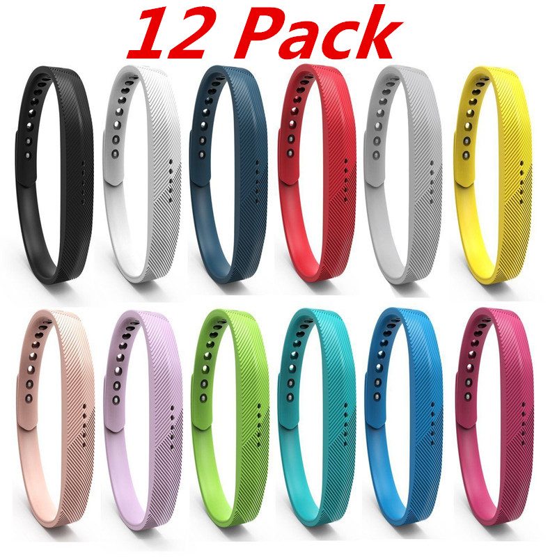 12 Pack For Fitbit Flex 2 Smart Watch Band Bracelet Soft Sport
