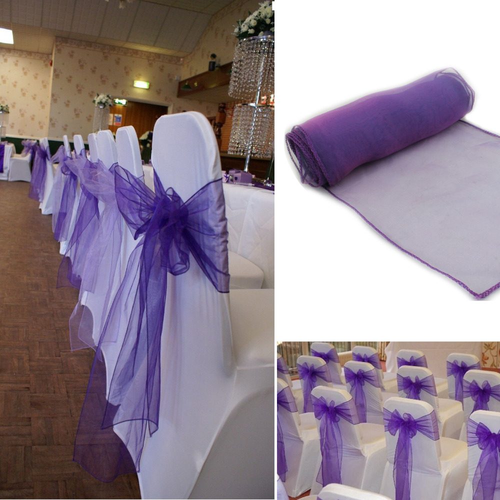 BIT.FLY Plain Dyed Organza Fabric Chair Cover Made In Europe