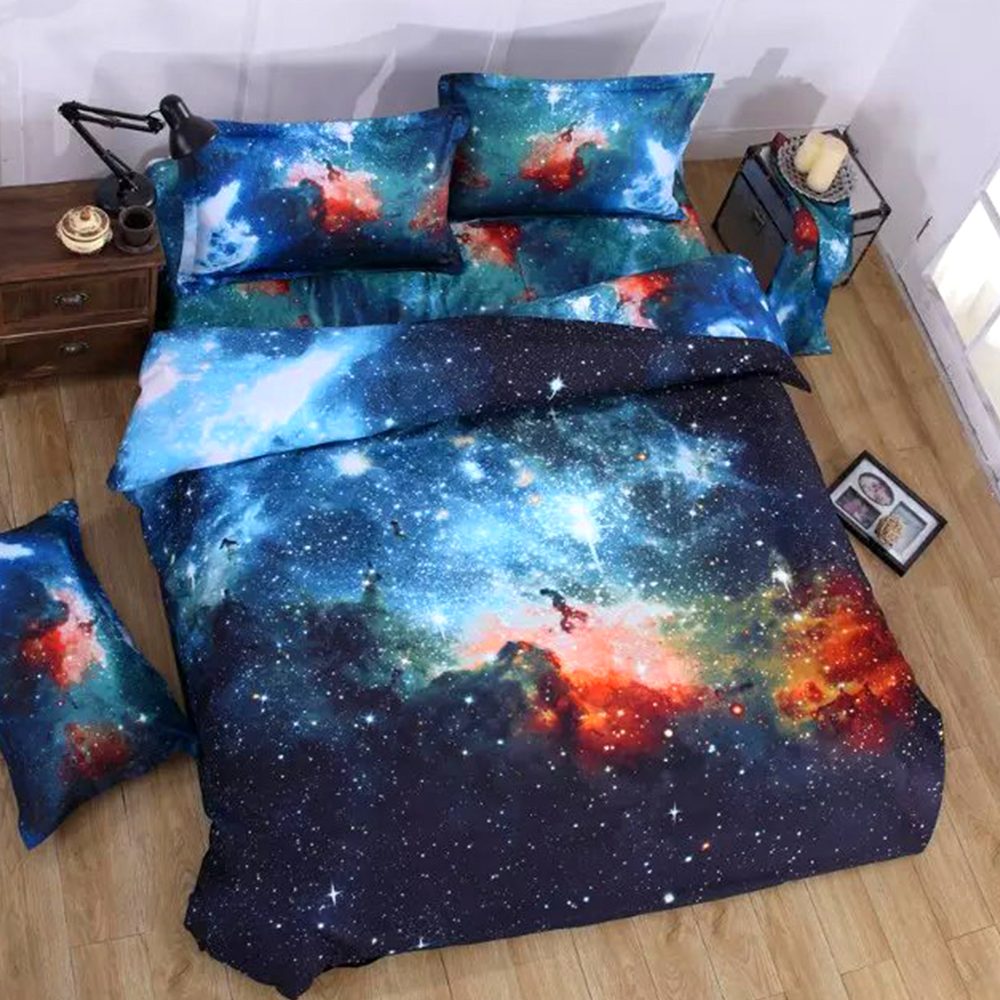 NIOBOMO 3 Pieces Modern Grade A Printed Knitted Duvet Cover Sheets