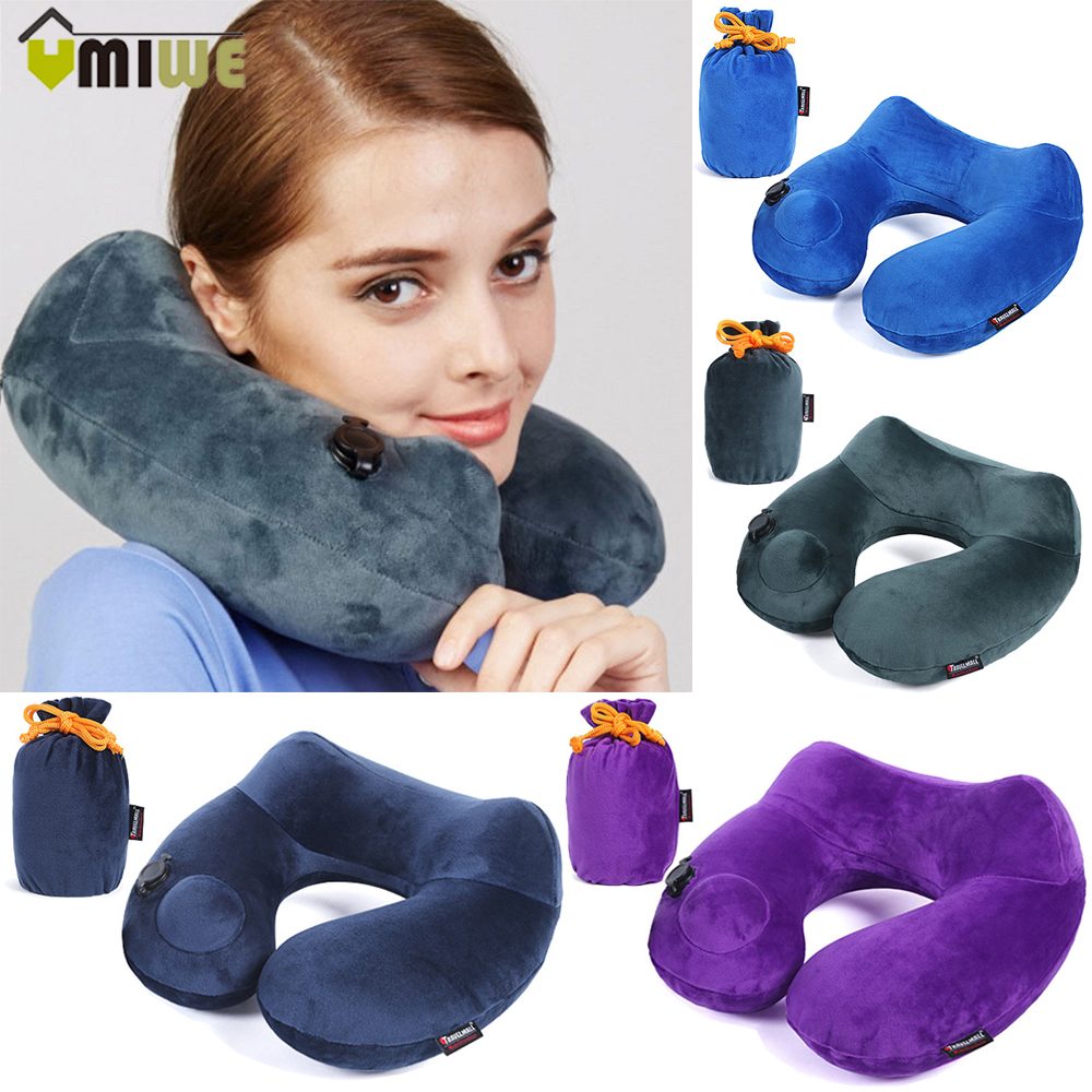Automatic Inflatable U Shape 3D Hump Portable Memory Foam Pillow
