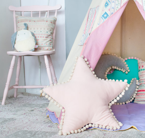 Cushion Clouds/stars/moon Shape Pillow Children Room Decoration Canopy with Photography Props