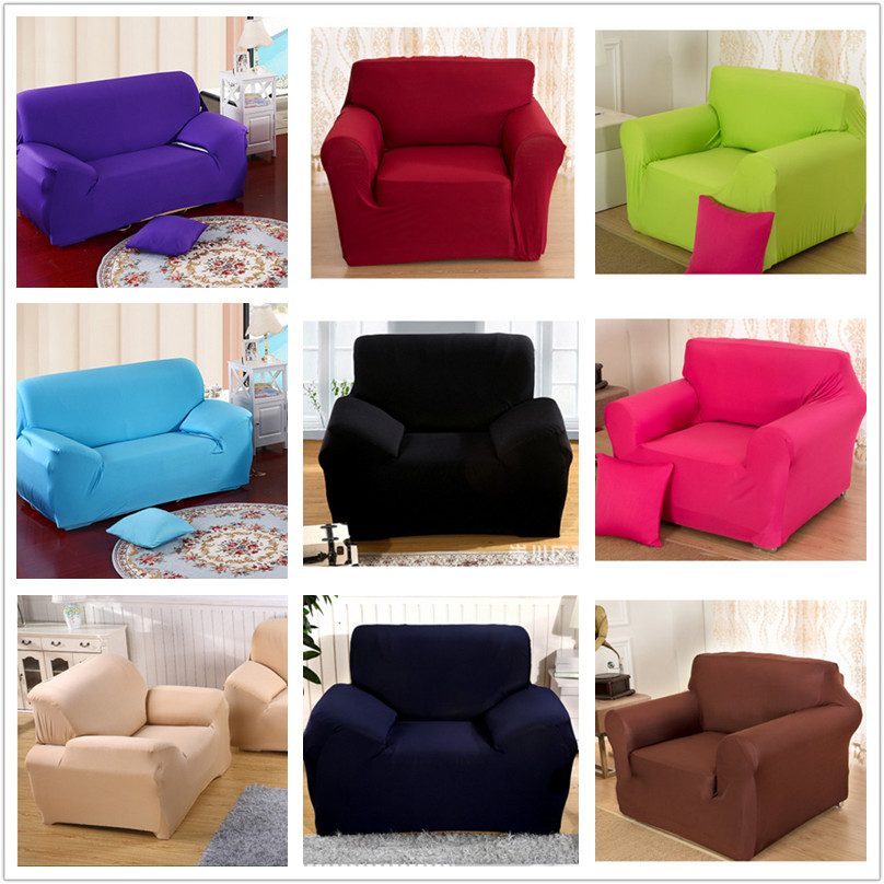 Lomily Spandex 100% Polyester Solid Modern Sectional Sofa Cover