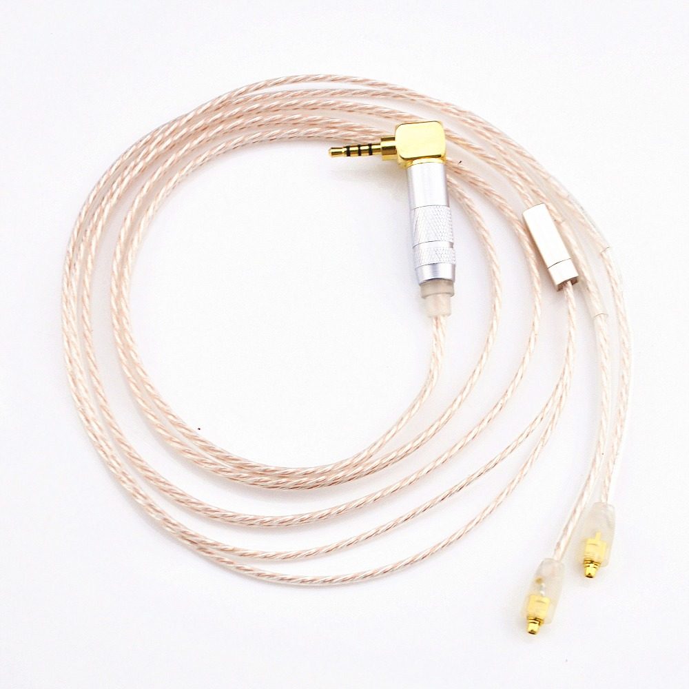 Wooeasy Balanced MMCX Jack Hand-Made Silver Copper Mixed Earphone Upgrade Cable