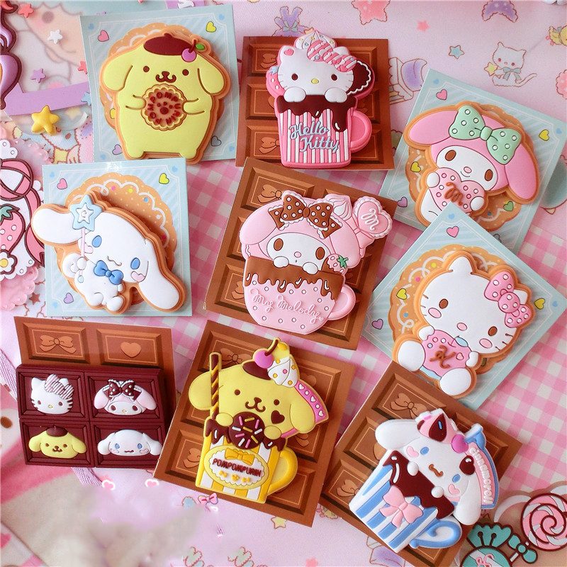 OUSSSIRRO 10 Pcs Kawaii Cartoon Hello Kitty Kitchen Food Bag Paper Message Clip