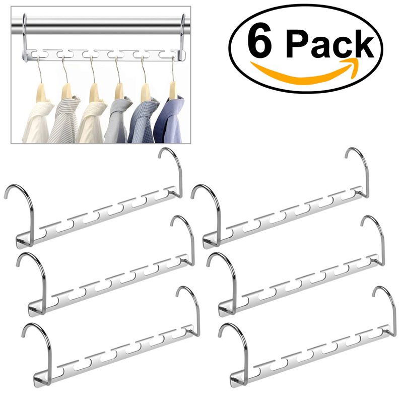 6pcs Wonder Hanger Multi-functional Metal Cascading Closet Organizer