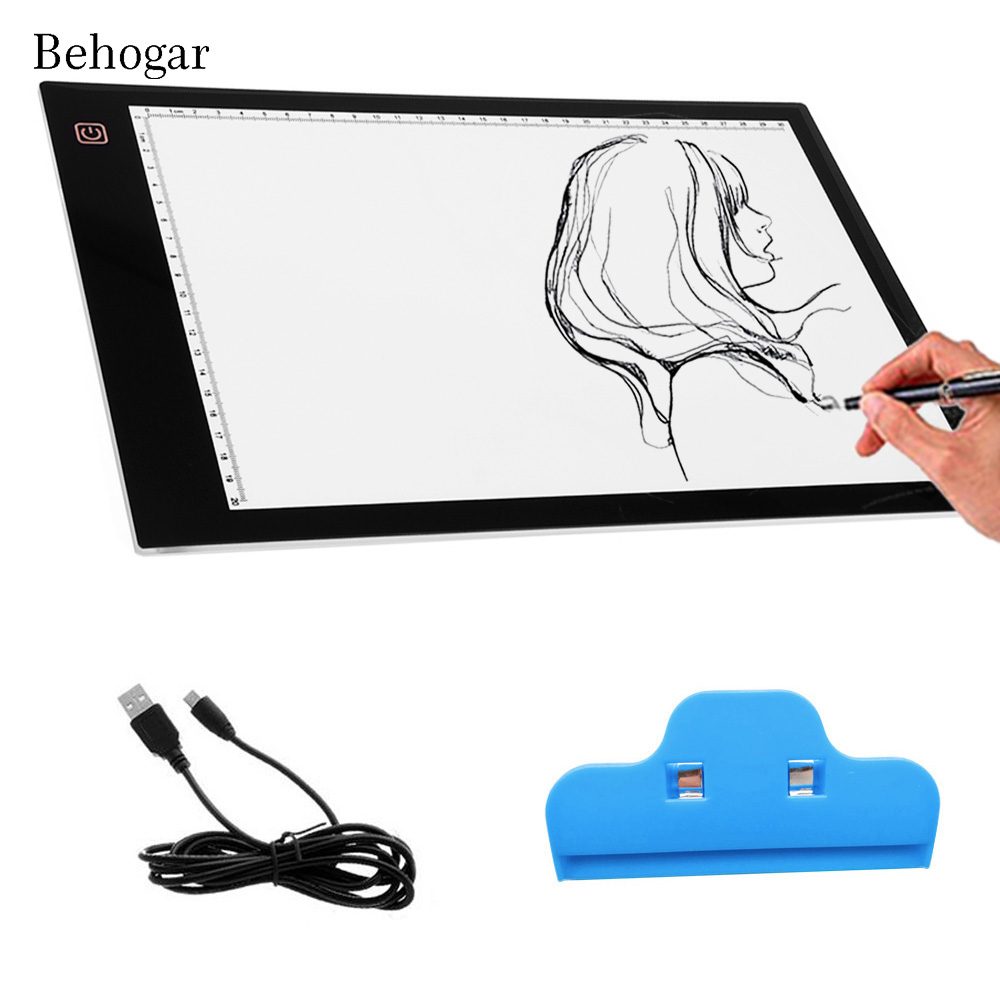 Behogar USB Powered Ultra-thin A4 LED Eyesight-Protected Tracing Light