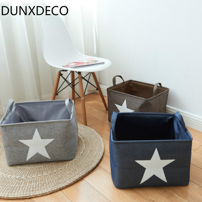 DUNXDECO Home Office Storage Container Cotton Box Decoration