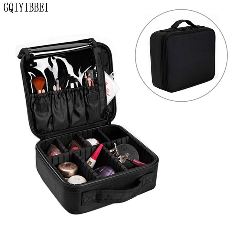 GQIYIBBEI Multi-layer Detachable Zip Lock Waterproof Oxford Makeup Organizer