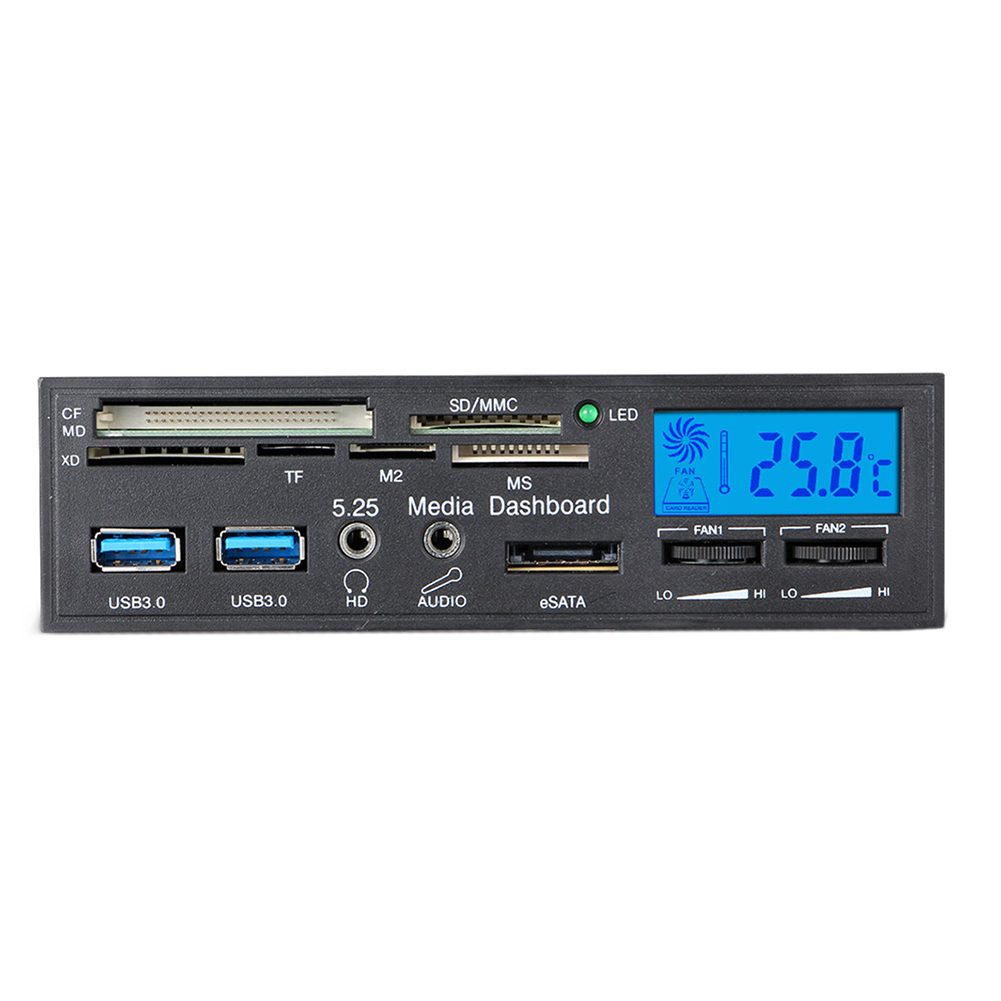 Multi-function 5.25″ Media Dashboard Card Reader USB 3.0 Front Panel Drive