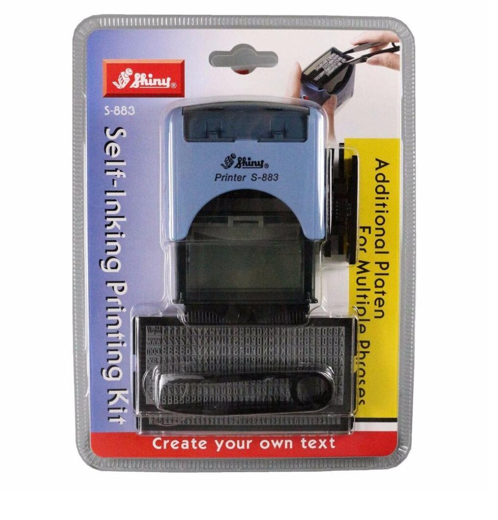Shiny Self Inking Custom Text Printing Kit Rubber Stamp