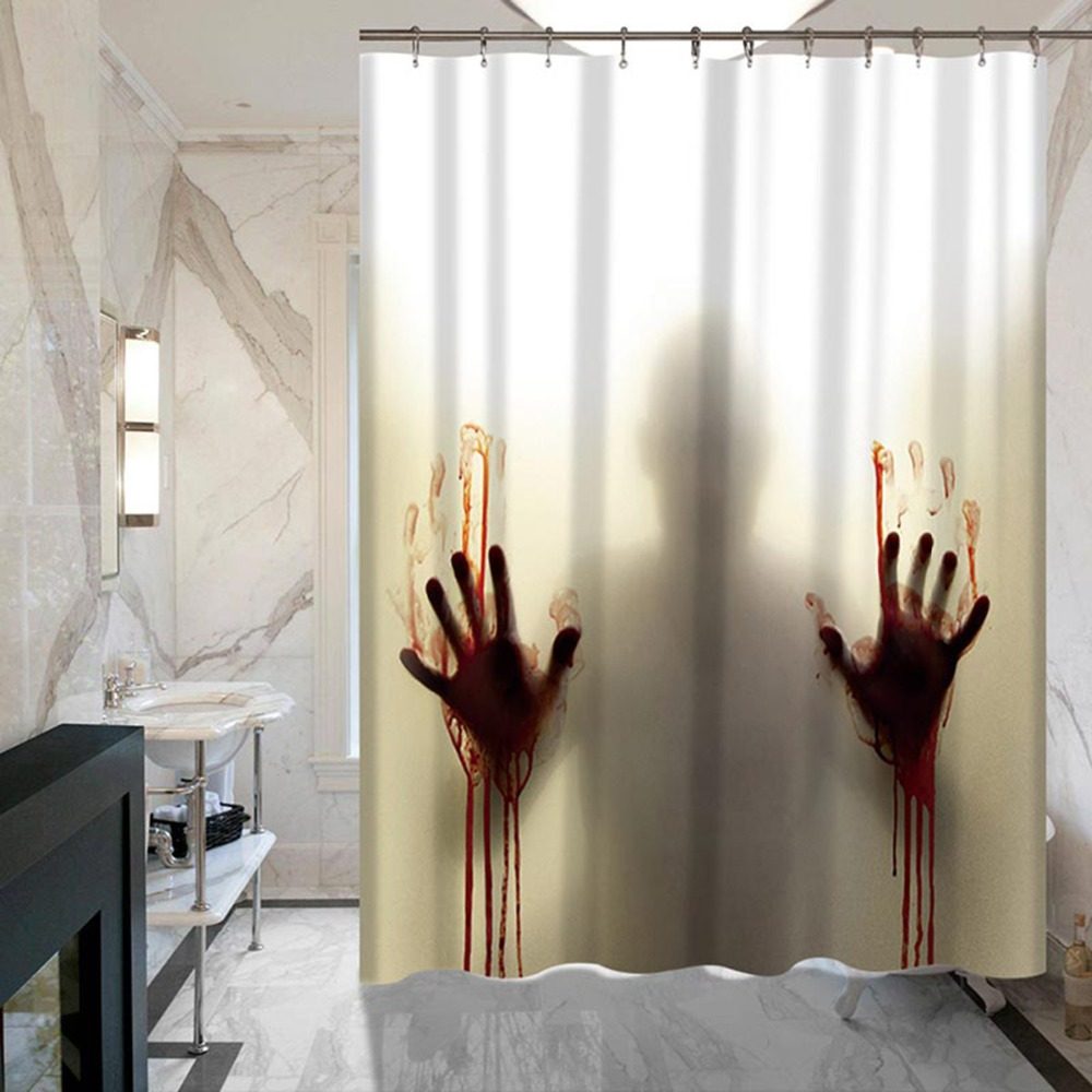 Bathroom Decoration Scary House Decor Silhouette Waterproof for Lavatories Supplies